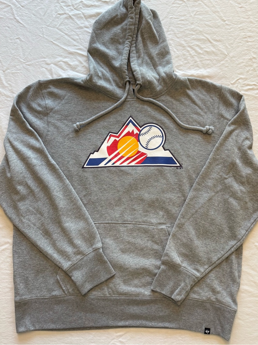47 Brand Colorado Rockies Gray Pullover Hoodie Sweatshirt Size XXL B12